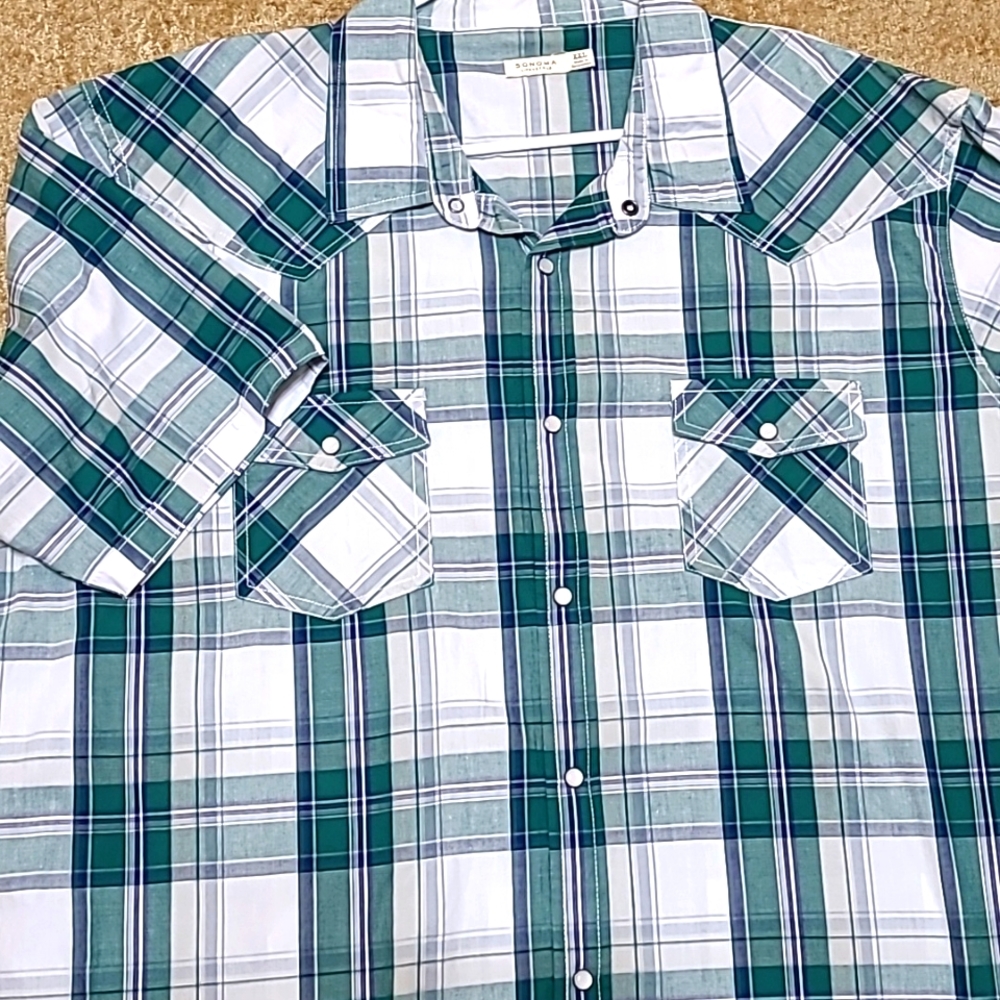 Sonoma Plaid Pearl Snaps Shirt